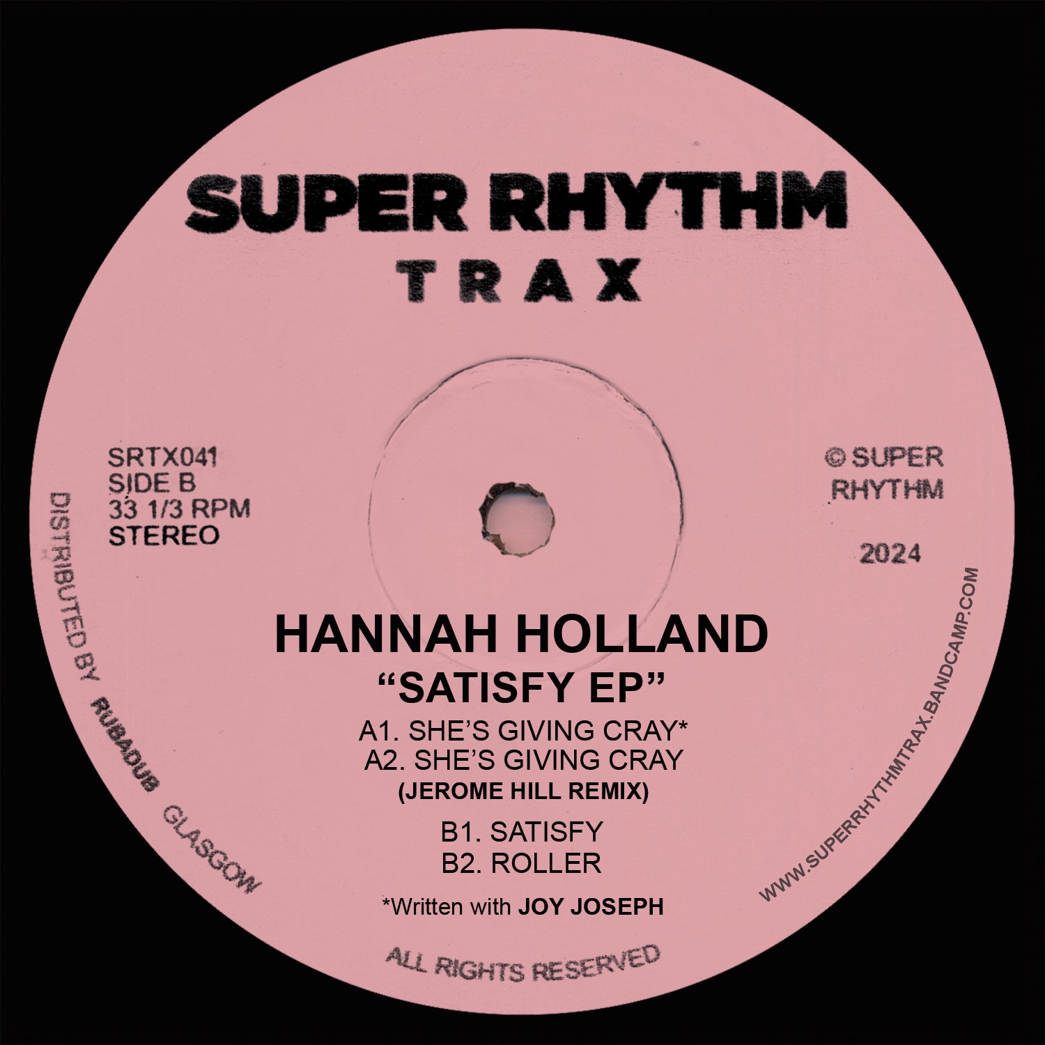 HANNAH HOLLAND 'SATISFY EP' 12"