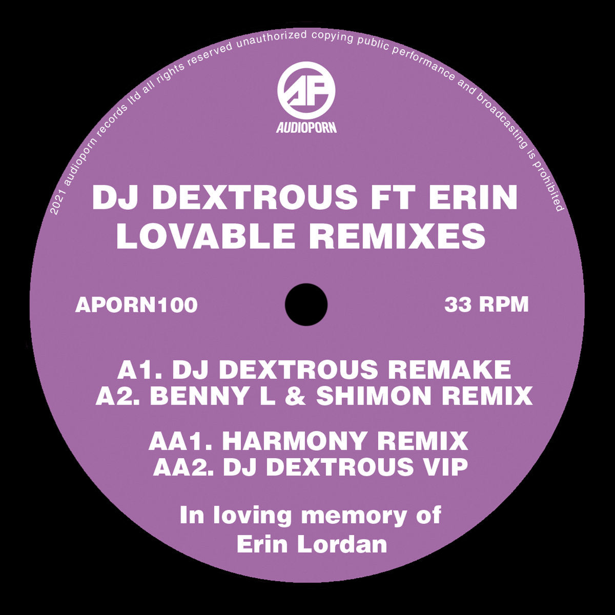 DJ DEXTROUS 'LOVEABLE (REMIXES)' 12"