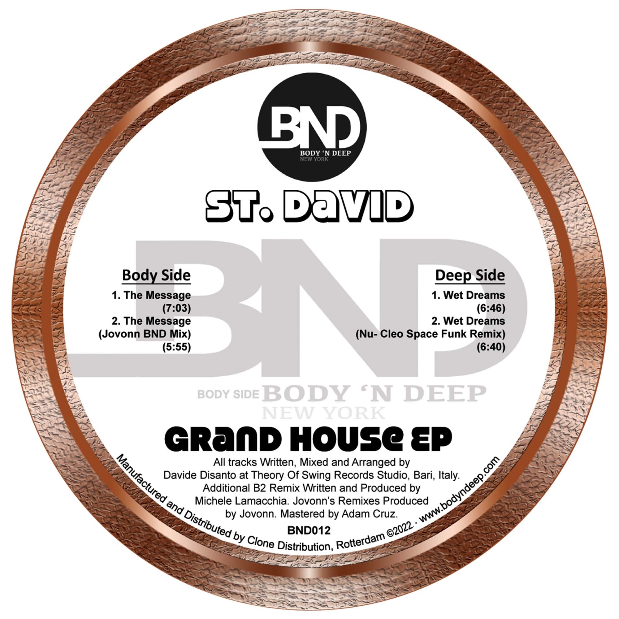 ST. DAVID 'GRAND HOUSE EP' 12"