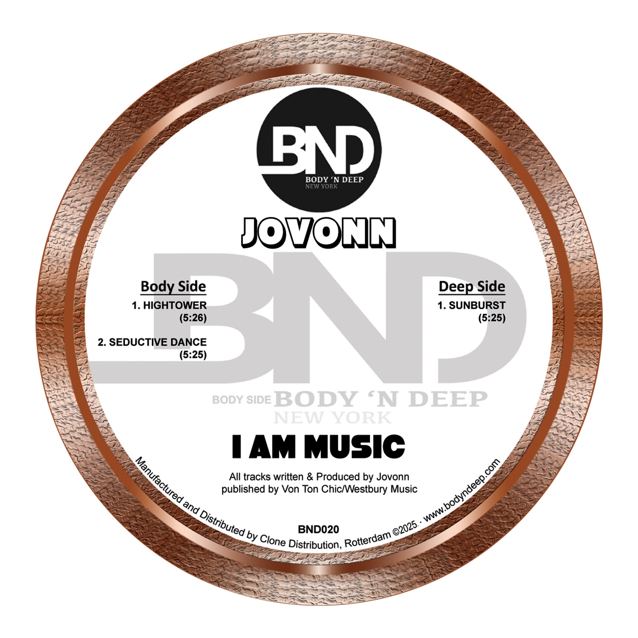 *PRE-ORDER* Jovonn 'I Am Music' 12"