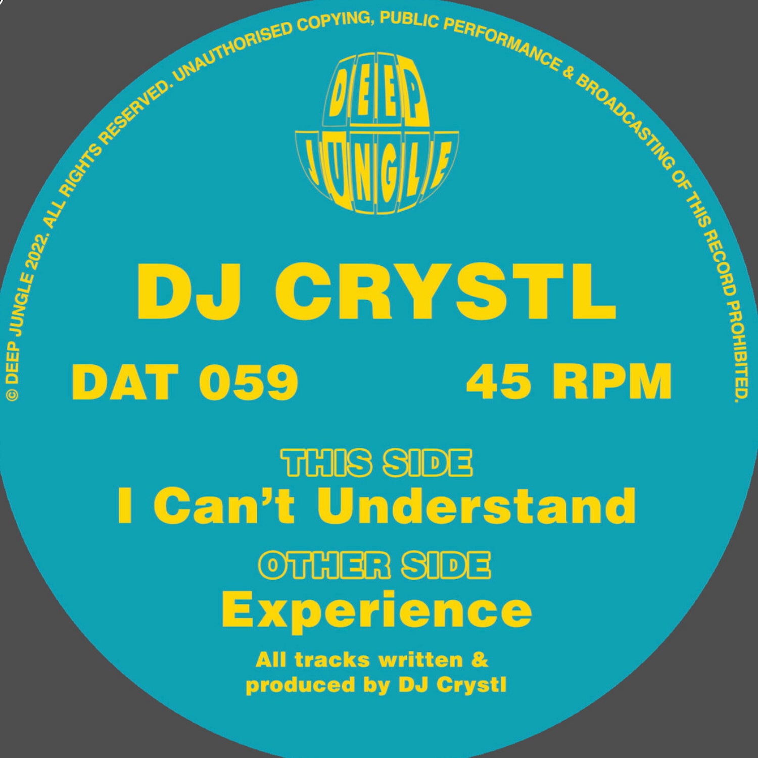 DJ CRYSTL 'EXPERIENCE / I CAN'T UNDERSTAND' 12"