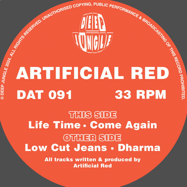 ARTIFICIAL RED 'LOW CUT JEANS' 12"