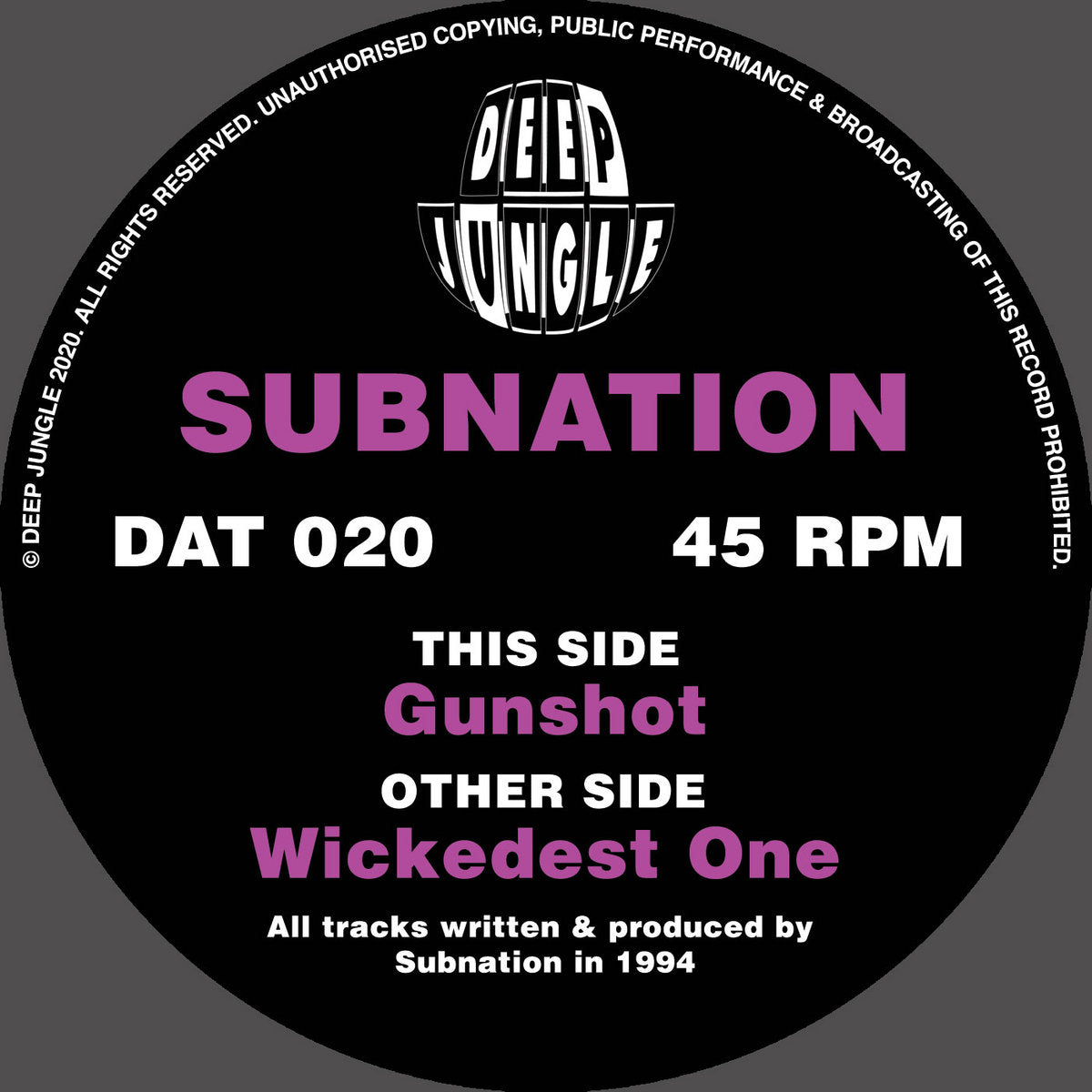 SUBNATION 'GUNSHOT EP' 12"