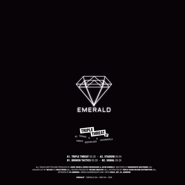 *PRE-ORDER* TARKNO & REMCO BEEKWILDER & JACOBWORLD 'TRIPLE THREAT EP' 12"