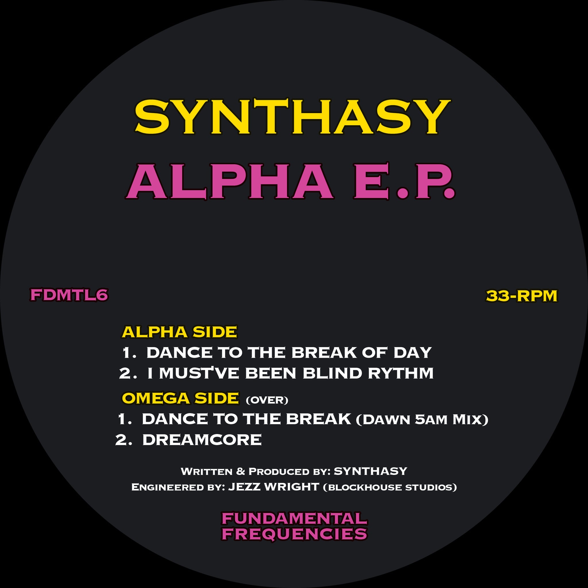 *PRE-ORDER* SYTNHASY 'ALPHA EP' 12"