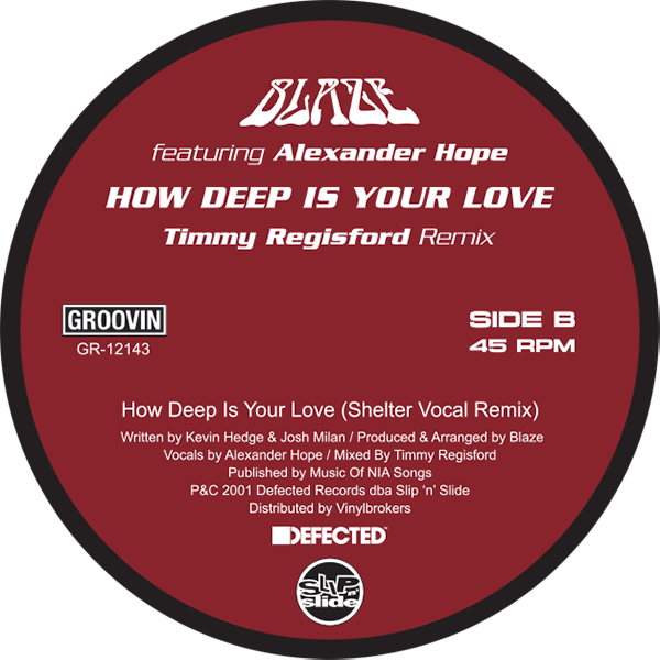 *PRE-ORDER* BLAZE 'WISHING YOU WERE HERE / HOW DEEP IS YOUR LOVE' 12"