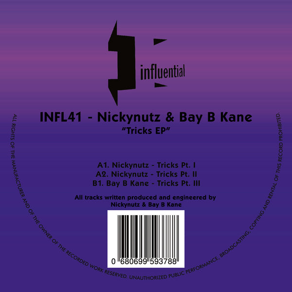 NICKYNUTZ & BAY B KANE 'TRICKS EP (PURPLE WAX)' 12"