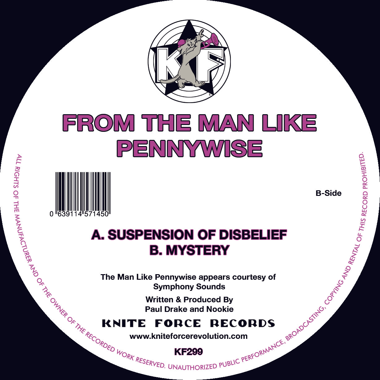 FROM THE MAN LIKE PENNYWISE 'SUSPENSION OF DISBELIEF' 12"