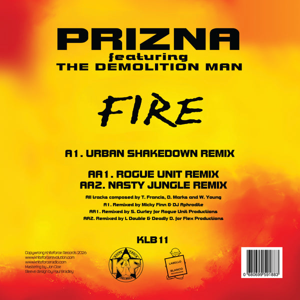 *PRE-ORDER* PRIZNA FT. THE DEMOLITION MAN 'FIRE (REMIXES VOL 1)' 12"
