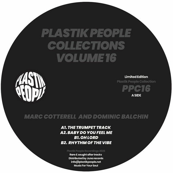 *PRE-ORDER* MARC COTTERELL & DOMINIC BALCHIN 'PLASTIK PEOPLE COLLECTIONS VOL 16' 12"