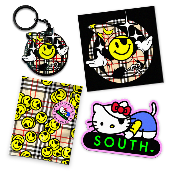 SOUTH KEYRING & STICKER PACK
