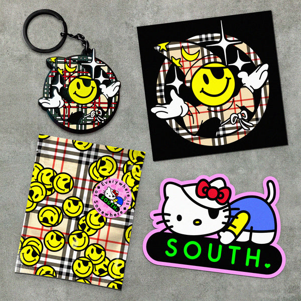 SOUTH KEYRING & STICKER PACK