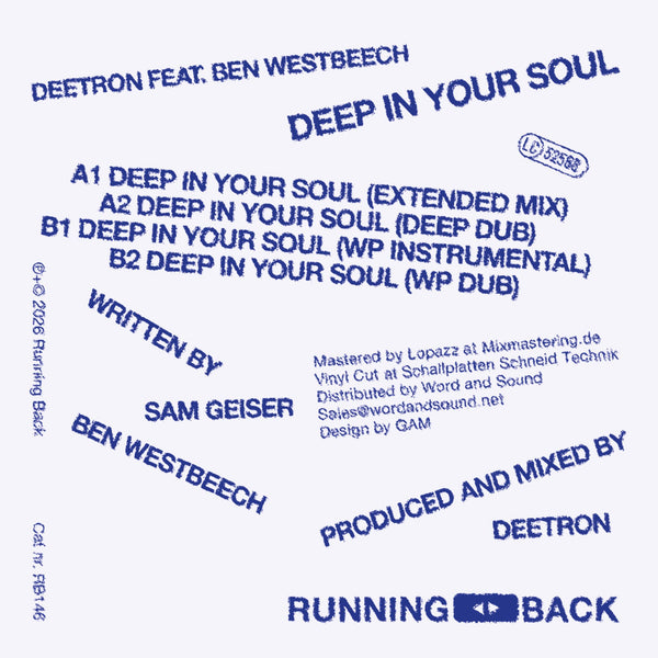 DEETRON 'DEEP IN YOUR SOUL FT BEN WESTBEECH' 12"