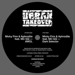 *PRE-ORDER* Micky Finn & Aphrodite feat. MC GQ 'AWOL/Dark Selector'  12''