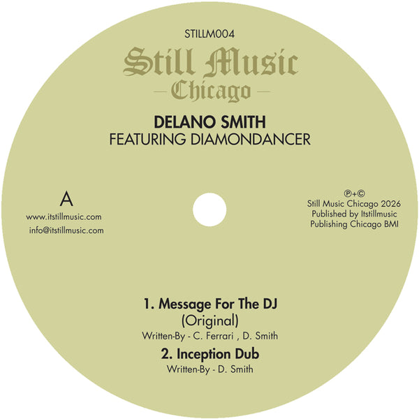*PRE-ORDER* DELANO SMITH FEAT. DIAMONDANCER 'A MESSAGE FOR THE DJ' 12"