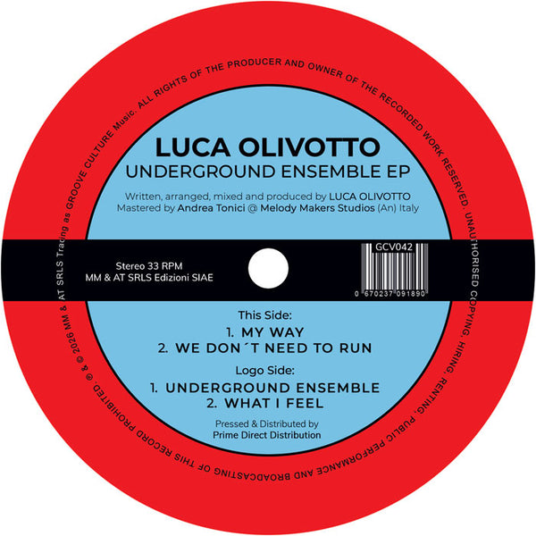 *PRE-ORDER* LUCA OLIVOTTO 'UNDERGROUND ENSEMBLE EP' 12"