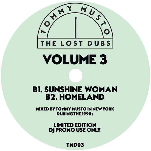 TOMMY MUSTO 'THE LOST DUBS - VOL 3' 12"