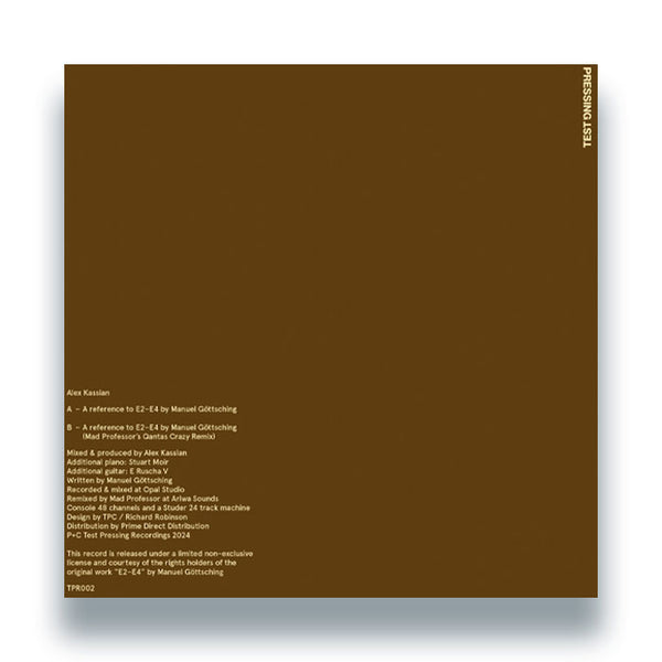*PRE-ORDER* ALEX KASSIAN 'A REFERENCE TO E2-E4 BY MANUEL GOTTSCHING' 12"