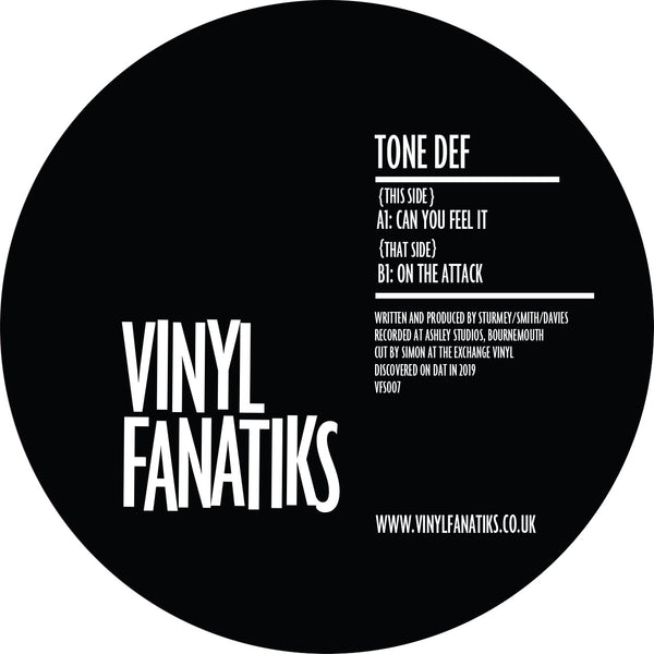 TONE DEF 'CAN YOU FEEL IT / ON THE ATTACK' 12"