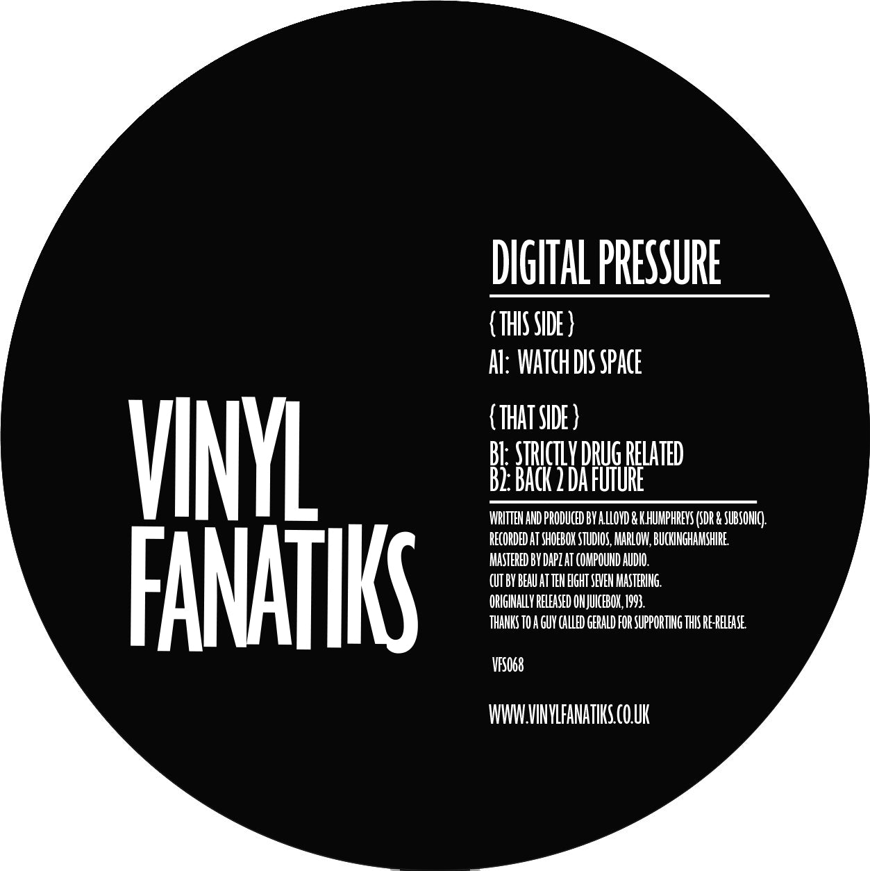 *PRE-ORDER* Digital Pressure 'Watch Dis Space EP' 12"