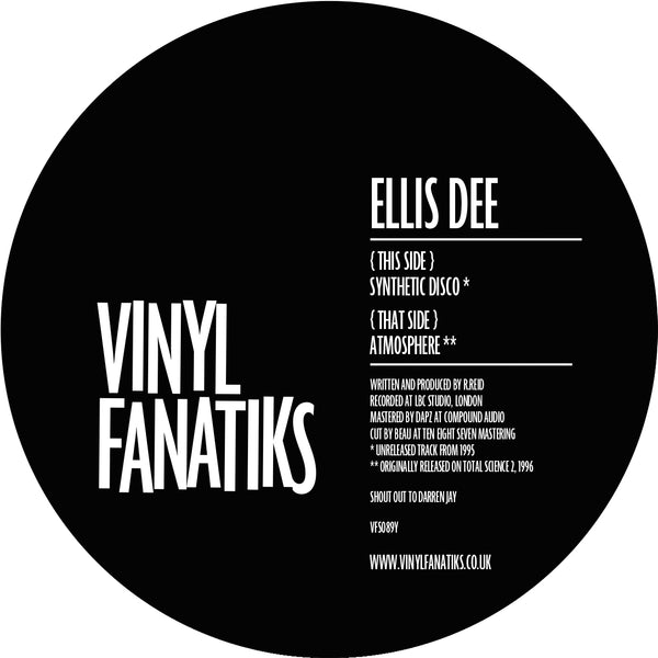 ELLIS DEE 'SYNTHETIC DISCO / ATMOSPHERE' 12"