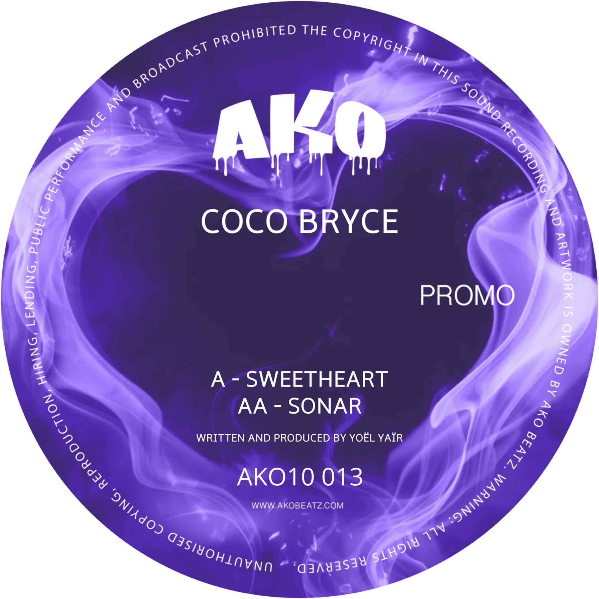 COCO BRYCE 'SWEETHEART / SONAR' 10" (BLACK REPRESS)