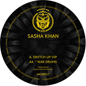 SASHA KHAN 'SWITCH UP VIP / WAR DRUMS' 12" (YELLOW WAX)