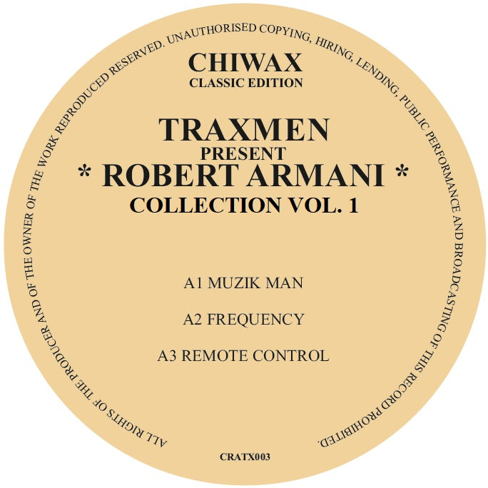 Traxmen peresent Robert Armani 'Collection Vol. 1' 12" (Reissue)