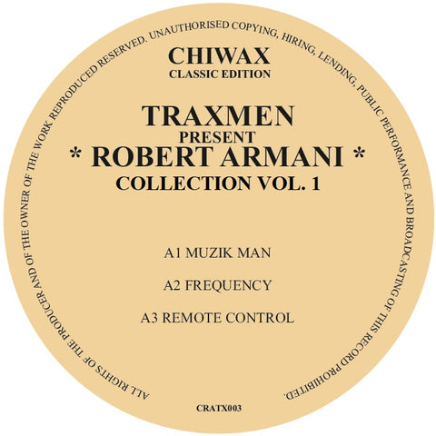 Traxmen peresent Robert Armani 'Collection Vol. 1' 12" (Reissue)