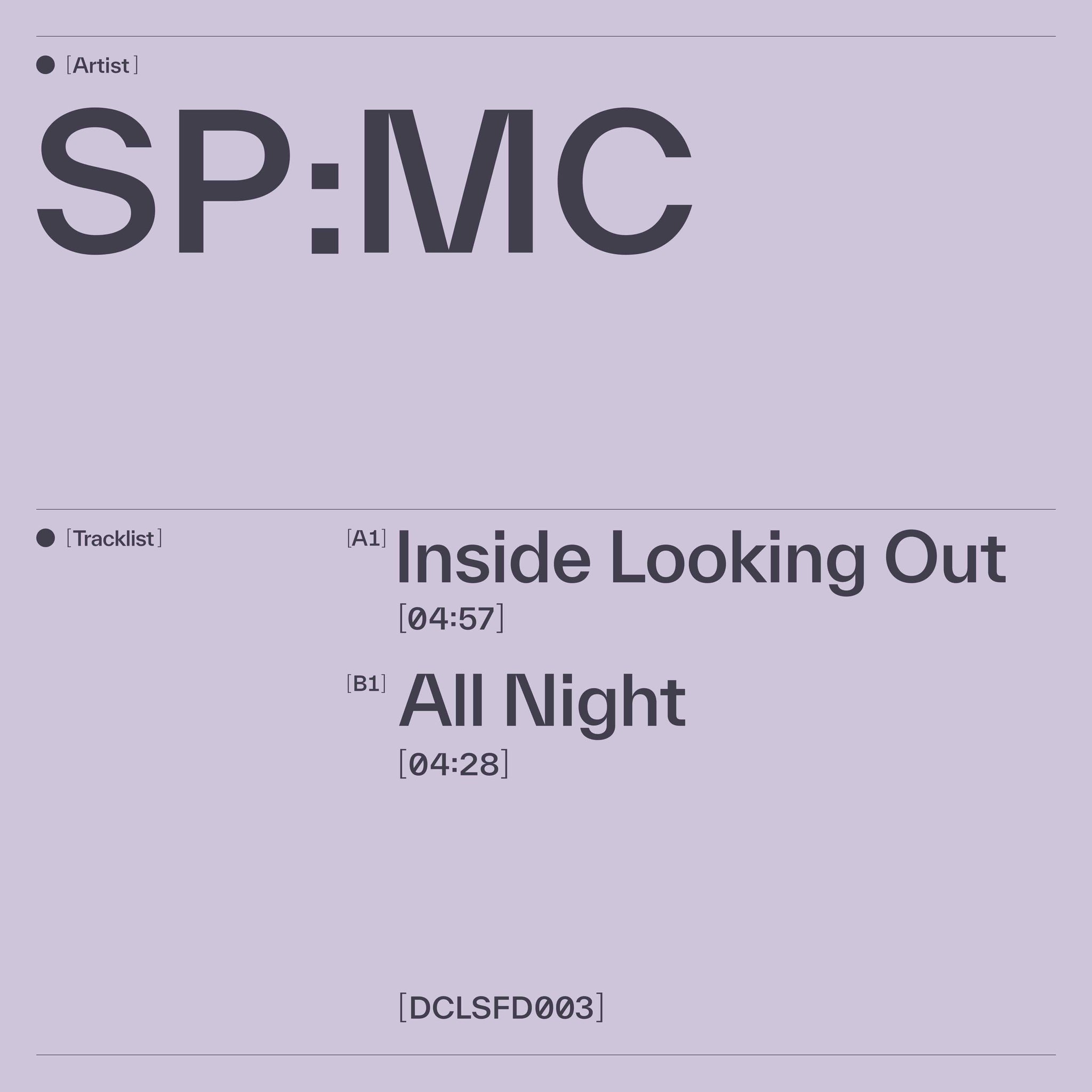 SP:MC 'INSIDE LOOKING OUT / ALL NIGHT' 12"