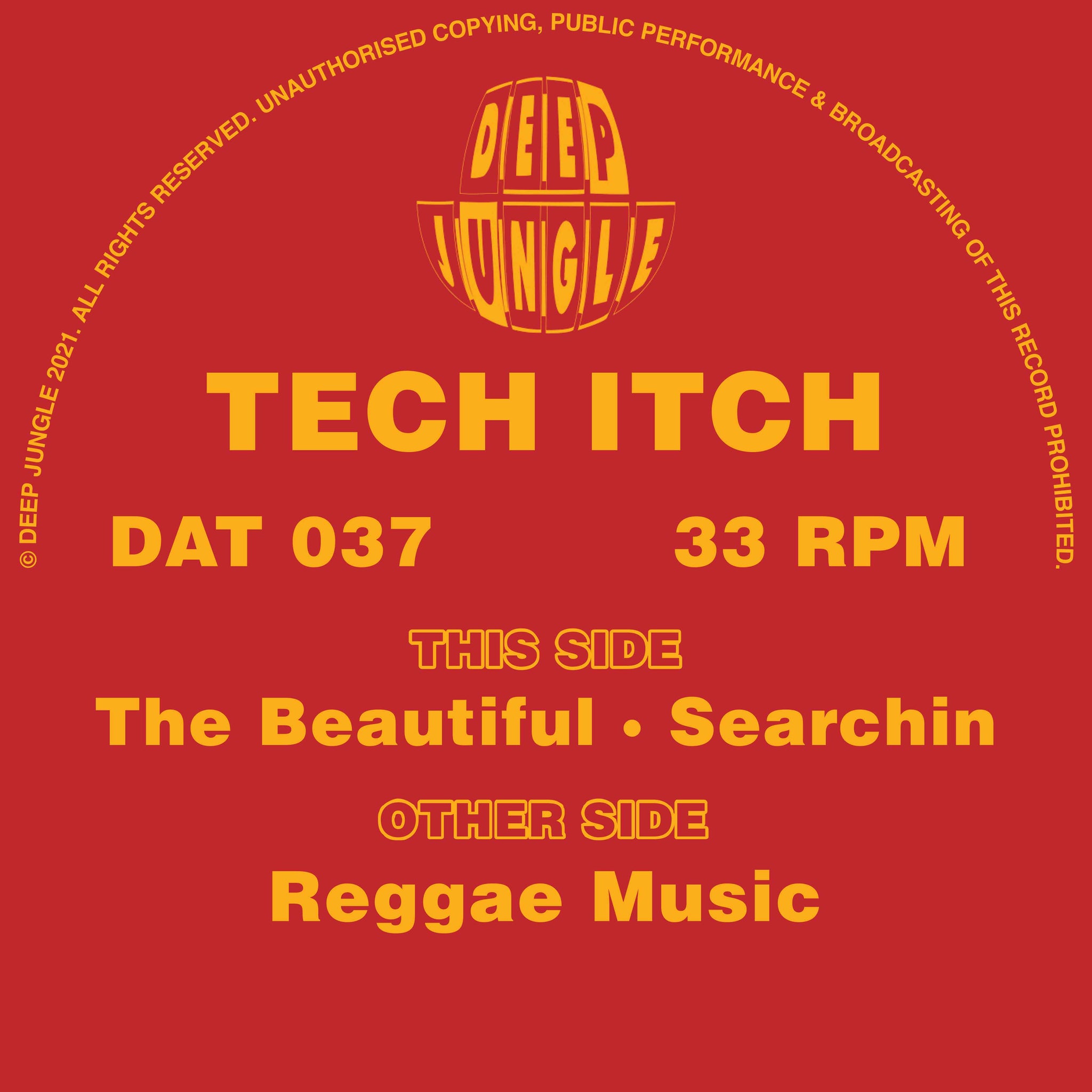TECH ITCH 'REGGAE MUSIC / THE BEAUTIFUL / SEARCHIN' 12"