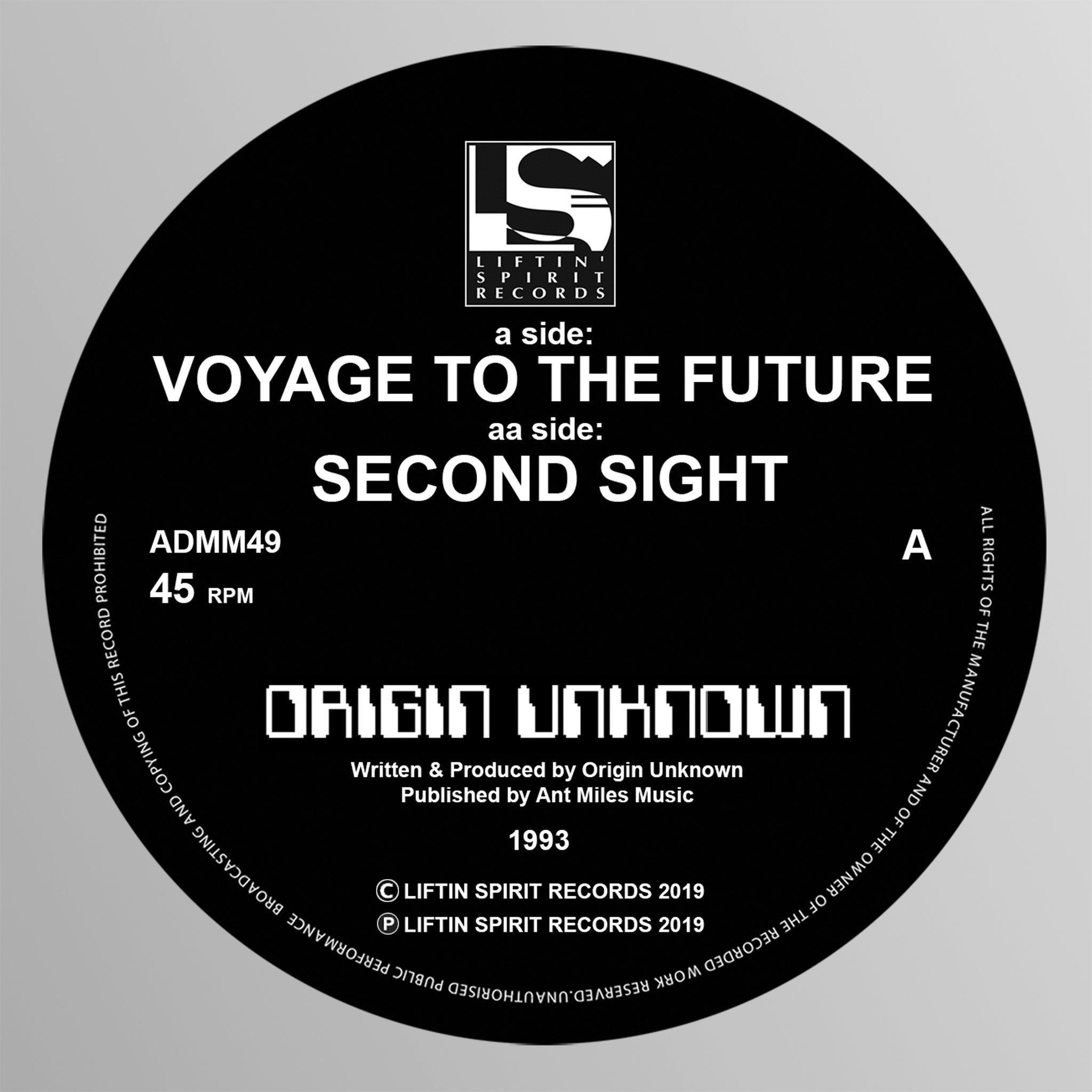 Origin Unknown ‘Voyage to the Future / Second Sight’ (1993) 12"