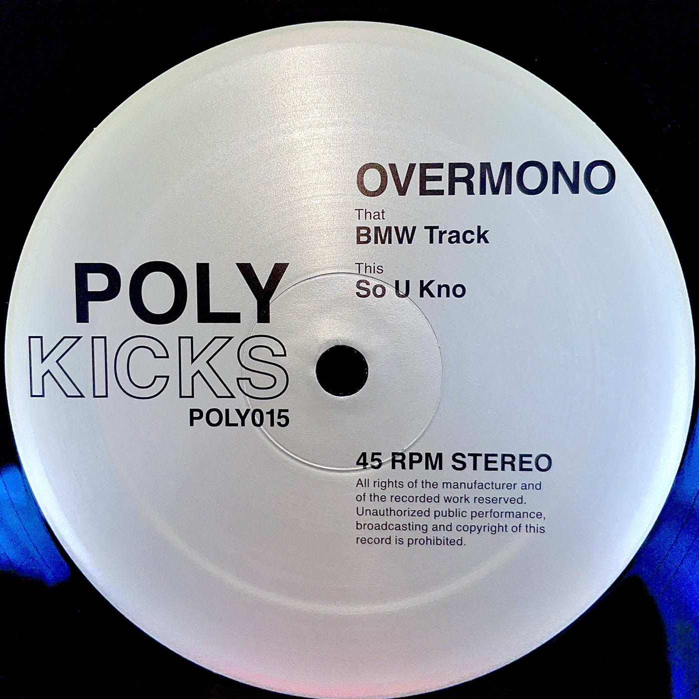 Overmono 'BMW Track / So U Kno' 12"