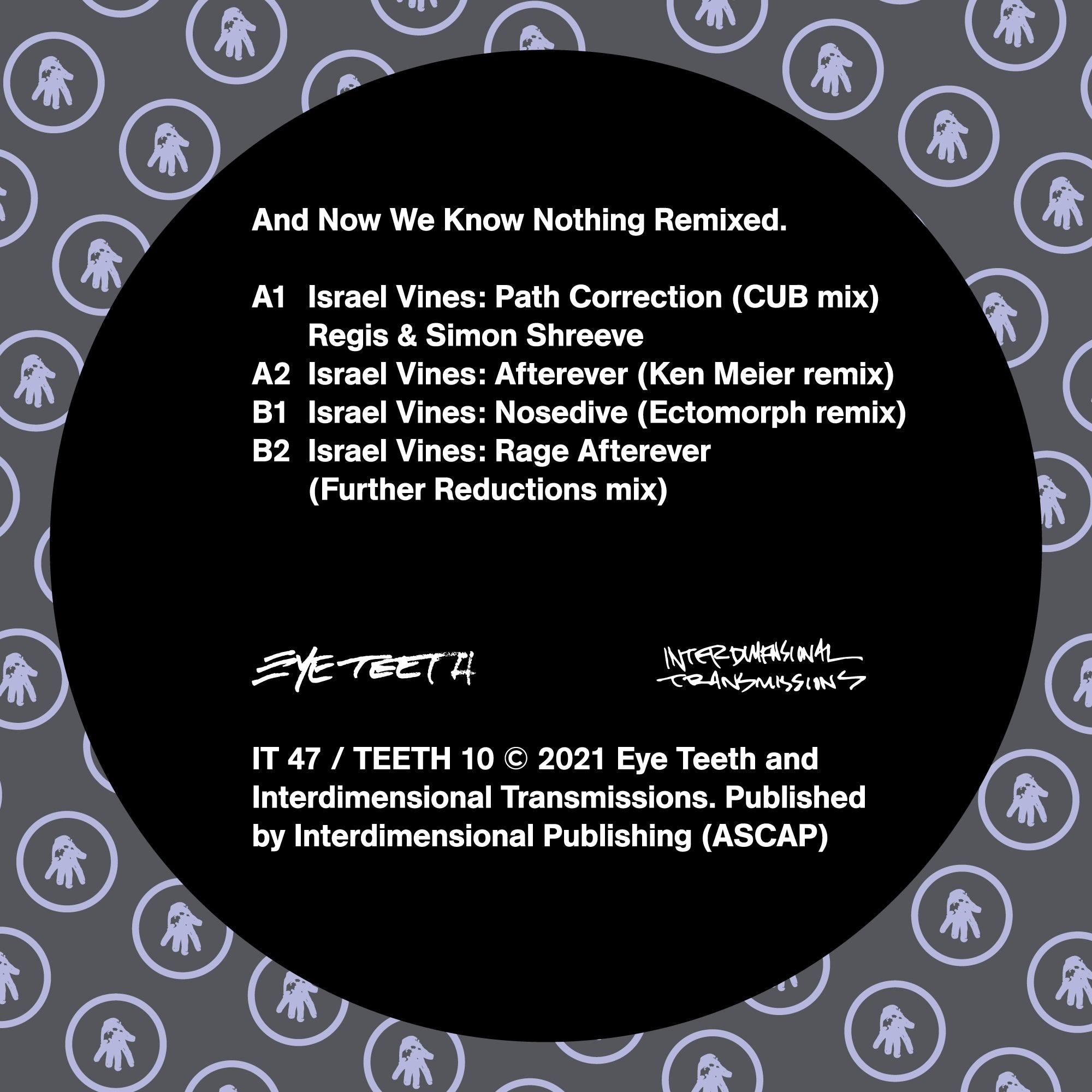 Israel Vines 'And Now We Know Nothing Remixed' 12" [Import]