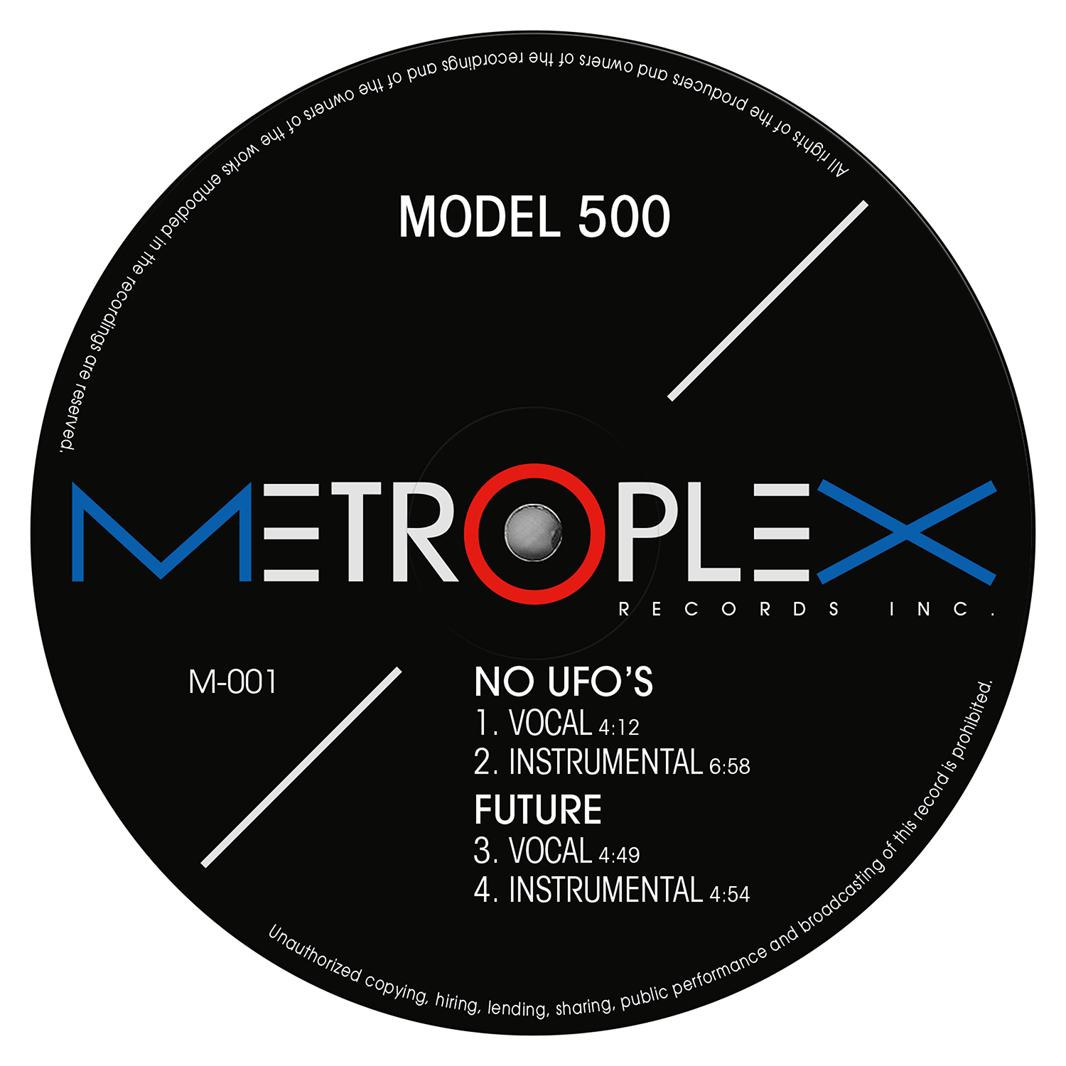 MODEL 500 'NO UFO'S (REMASTERED)' 12"
