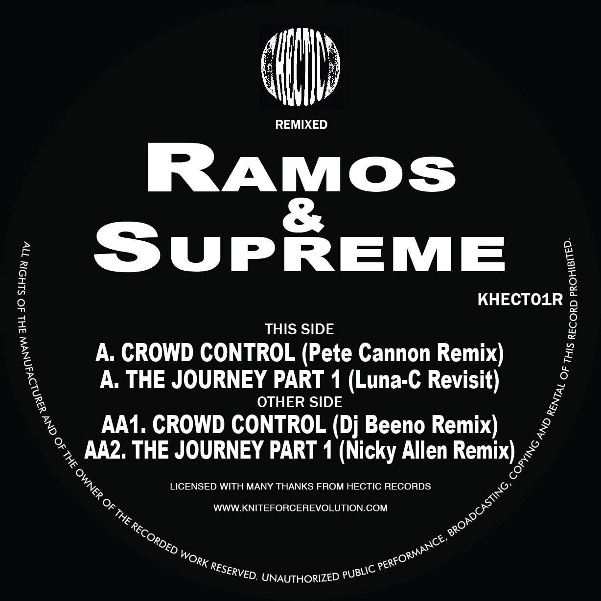 Ramos & Supreme ‘The Journey / Crowd Control Remixed’ 12"