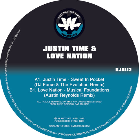 JUSTIN TIME & LOVE NATION 'SWEET IN POCKET REMIX' 10" (REISSUE)