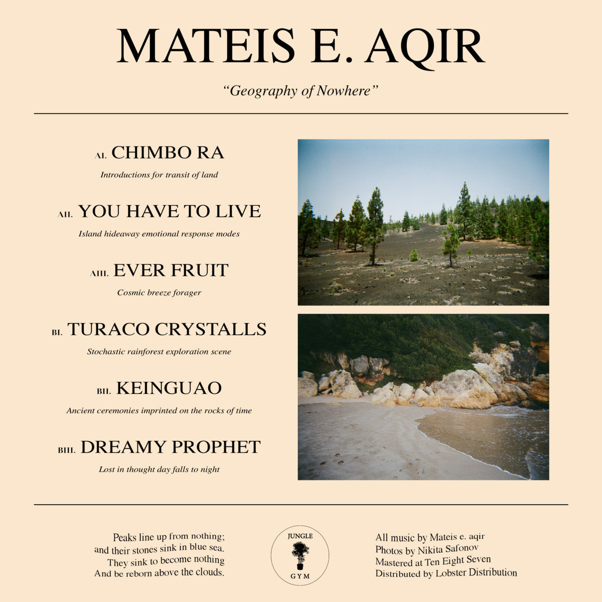 MATEIS E. AQIR 'GEOGRAPHY OF NOWHERE' 12"