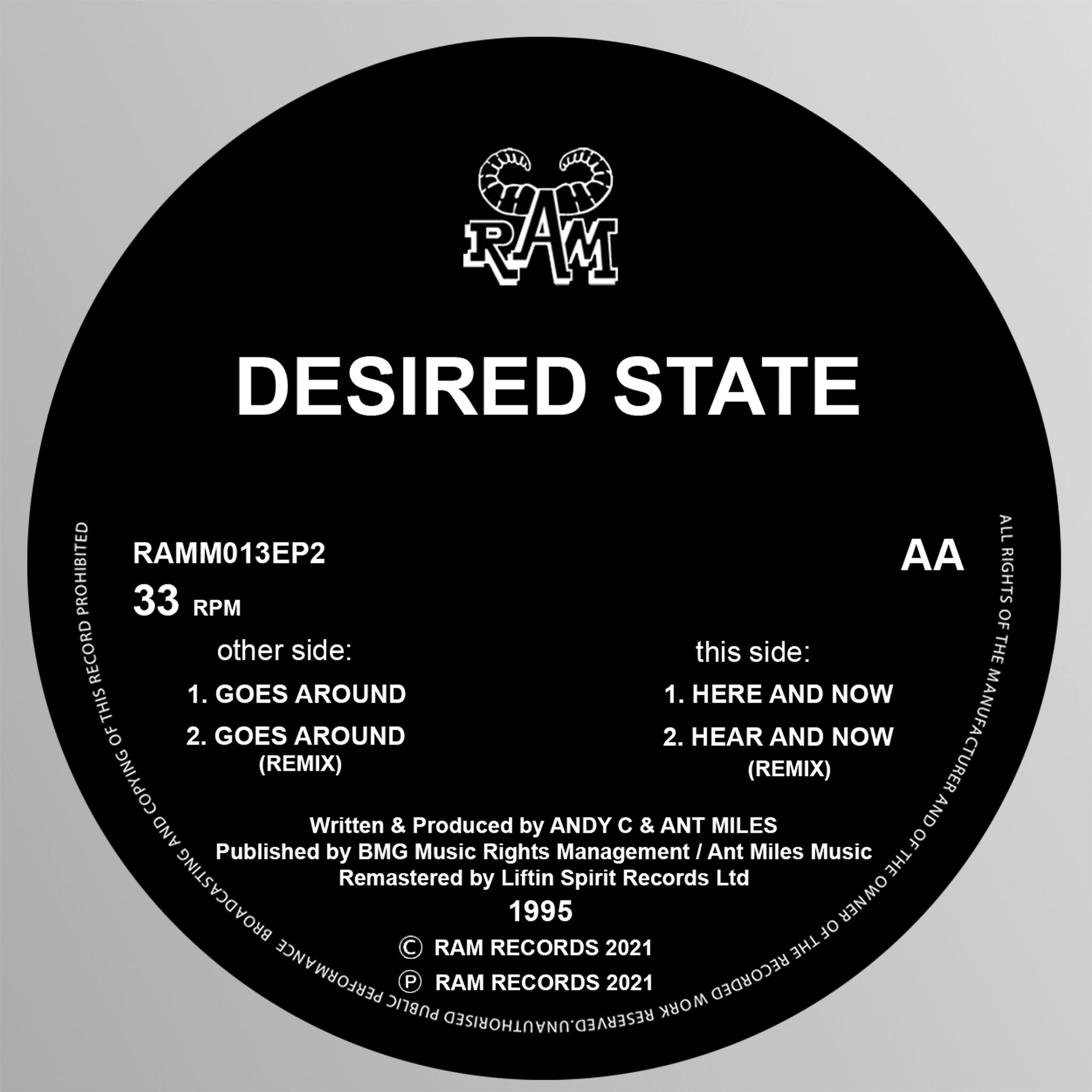 DESIRED STATE 'GOES AROUND / HERE & NOW' 12" (REISSUE)