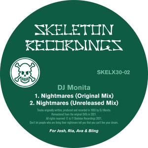 DJ MONITA 'NIGHTMARES' 12" (S/SIDED & ETCHED GREEN VINYL REISSUE)