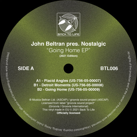 John Beltran pres. Nostalgic 'Going Home EP' 12" (Marbled Vinyl Reissue)