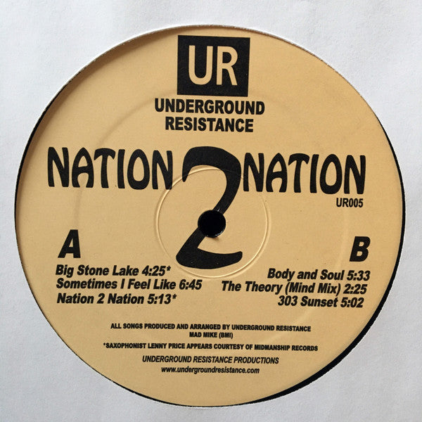 UNDERGROUND RESISTANCE 'NATION 2 NATION' 12" (REPRESS)