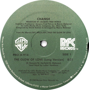 CHANGE / LUTHER VANDROSS 'THE GLOW OF LOVE / SEARCHING' 12" (REISSUE)